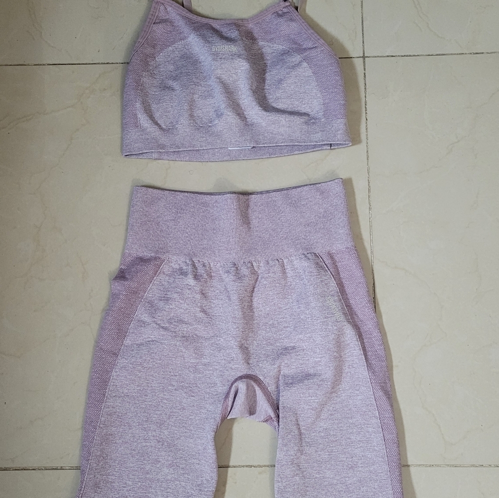 Purple Gymshark Flex Short Set